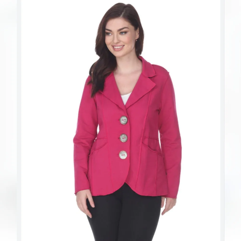 Neon Buddha Women's Pink Long Sleeved Button Front Jacket EUC Size XS - Picture 2 of 15
